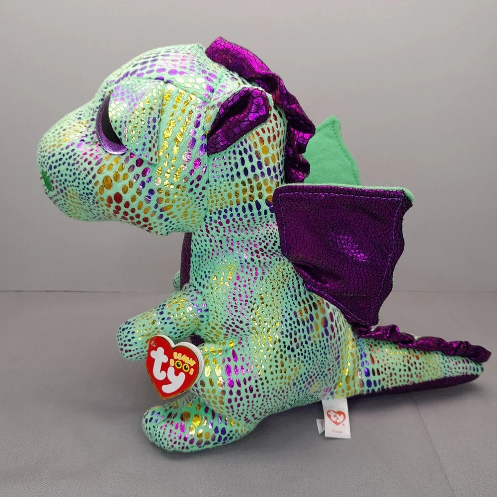 Ty Beanie Boos Cinder Green Dragon Medium 9